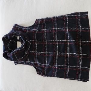 BCBG Sleeveless Cowl Neck Plaid Tunic Medium